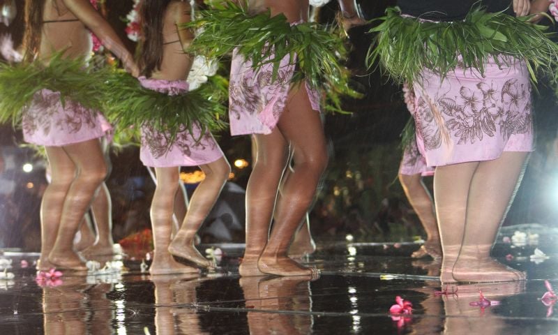 Hawaii Luau Company- Keiki Kids performing Hula dance on stage