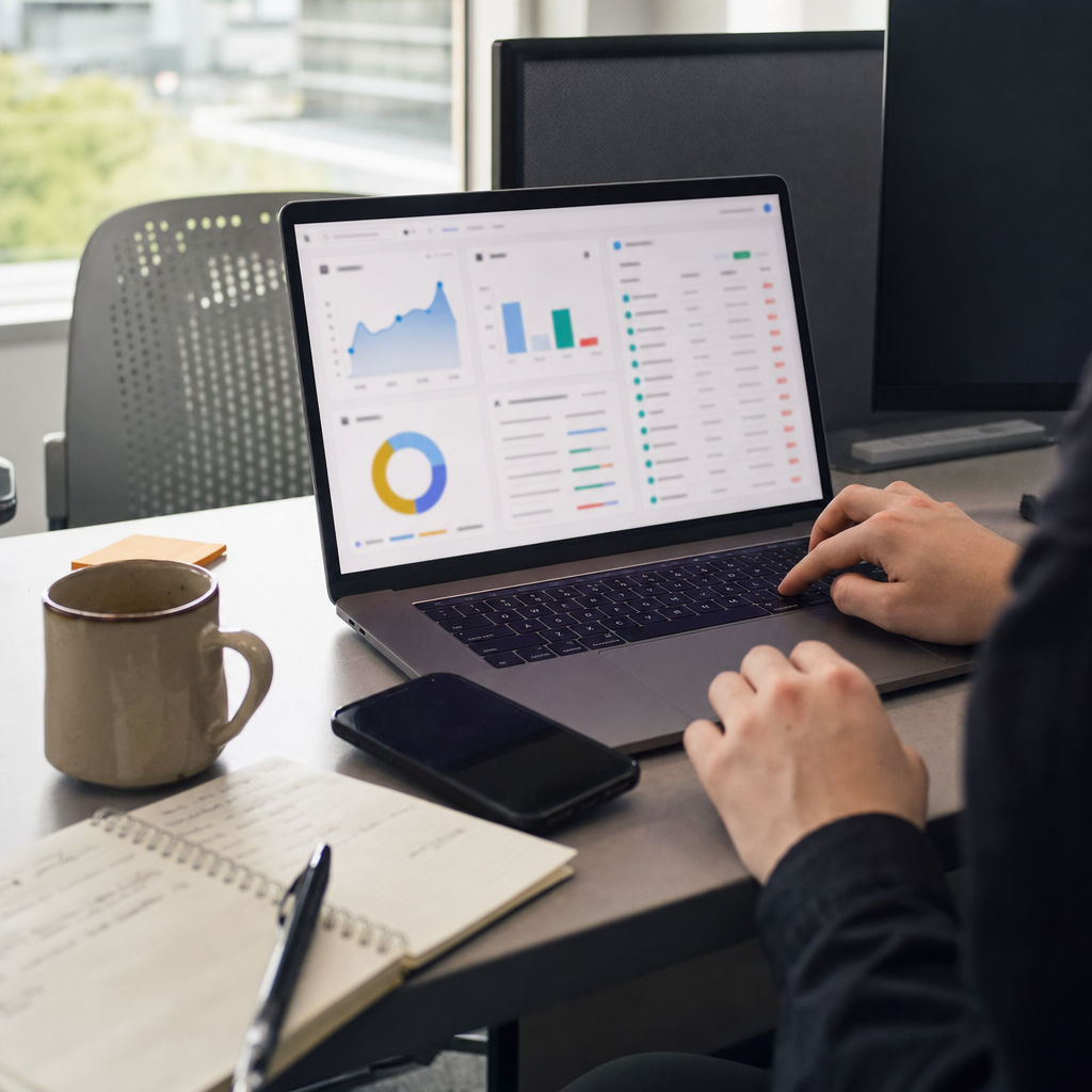 B2B marketing professional analyzing social media leads for email extraction campaigns.